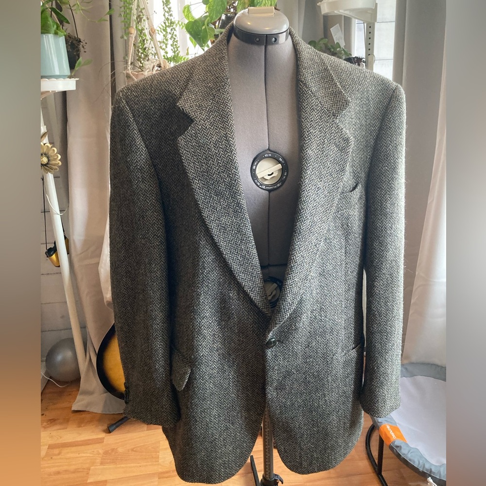 Vintage 80s Harris Tweed Wool Suit Jacket